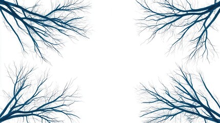 Obraz premium Artistic blueprint of coniferous tree branches intertwined to form a natural canopy shelter, organic architecture, forest shelter design