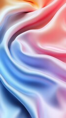 Obraz premium Soft waves of colorful fabric, creating a gentle texture and fluid movement.