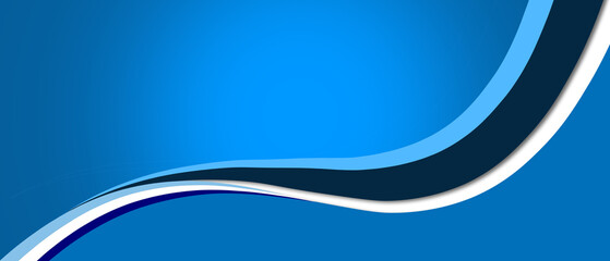 Blue and white business wave banner background