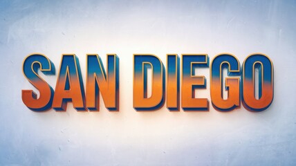 Stylized Text of 'San Diego' in Warm Colors: A Vibrant Graphic Element Suitable for Tourism and City Promotions