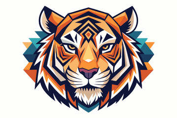 Geometric Tiger Head Vector