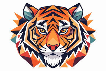 Geometric Tiger Head Vector