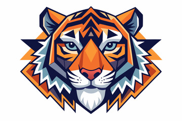 Geometric Tiger Head Vector