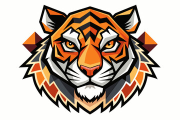 Geometric Tiger Head Vector