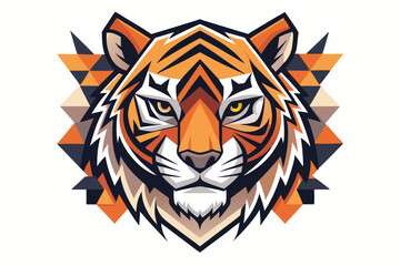 Geometric Tiger Head Vector
