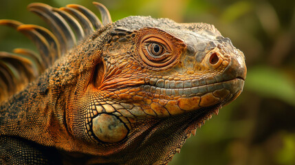 Fototapeta premium The skin has a rough, leathery texture, often with wrinkles and folds that add character. 