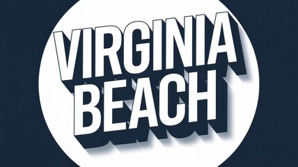 Stylized Virginia Beach Text Design on Dark Background: Perfect for Branding or Promotional Materials