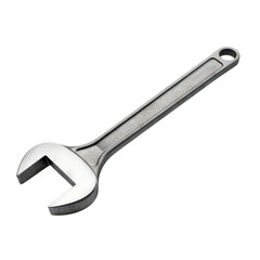 Metal adjustable wrench on white isolated background transparent background.