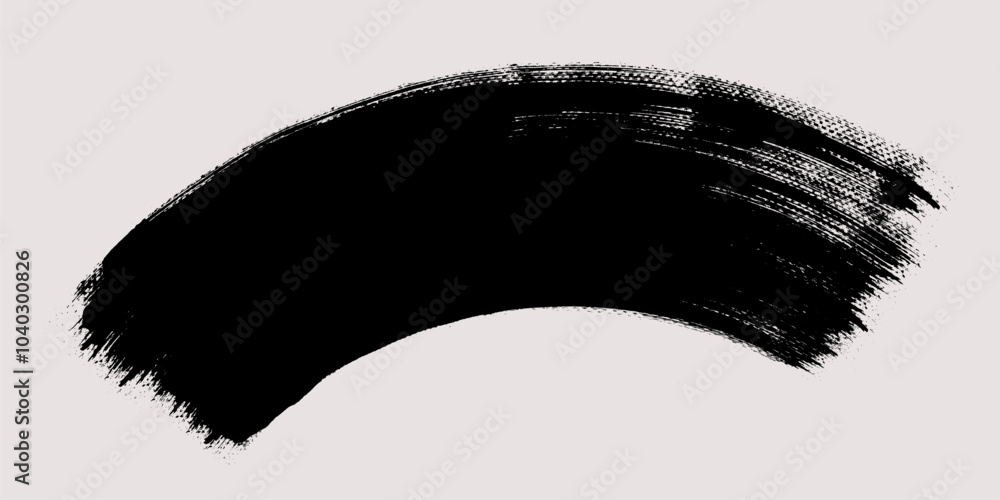 Aufkleber brush stroke background. vector painted curve, isolated on white background. grunge textured design 