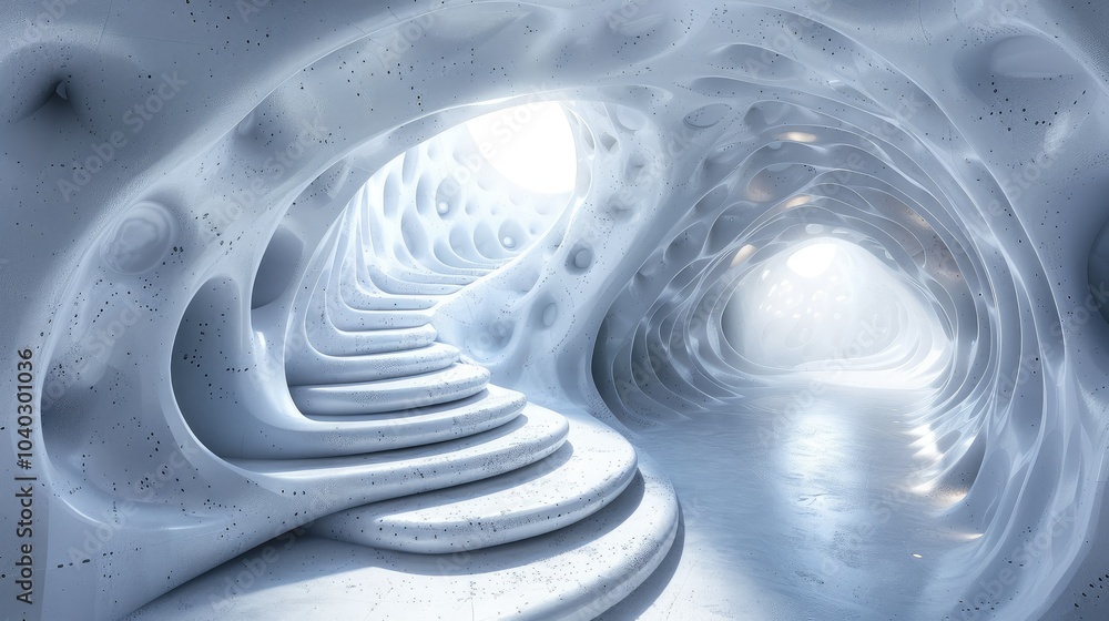 Poster abstract render of a futuristic building concept