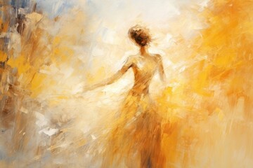 Woman dancing painting art recreation.