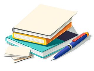 School Supplies Arranged Neatly on White Background