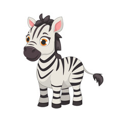 Cute cartoon Zebra, wild animal baby zebra, nature safari little zebra. © diluck
