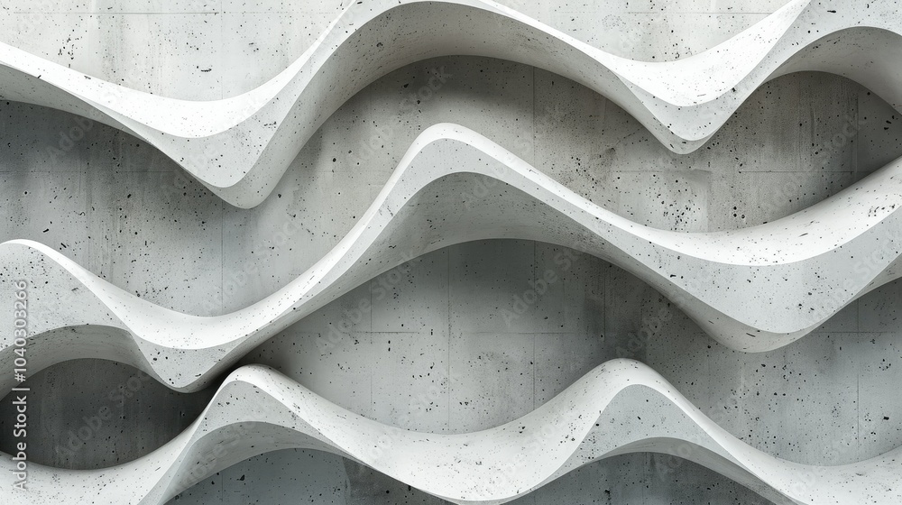Poster 3d wavy forms with a cement texture creating a contrast effect