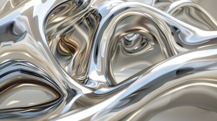 3D flowing shapes with a metallic glossy finish
