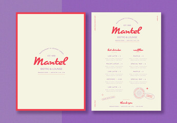 Menu with Red & Purple Accents