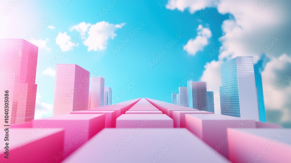 Poster a futuristic cityscape built inside a virtual reality simulation, showcasing the creation of artific