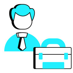 Businessman Icon with Briefcase Icon