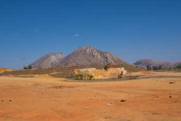 beautiful landscape in the highlands of Madagaskar between Sahambavy and Isalo
