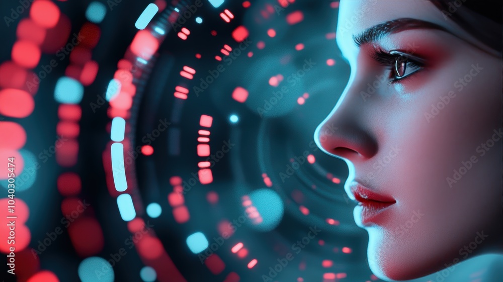 Poster a futuristic user interface with vibrant colors and intuitive design, showcasing the integration of 
