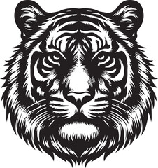 Tiger face silhouette vector art illustration