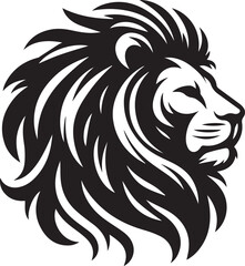 Lion face silhouette vector art illustration