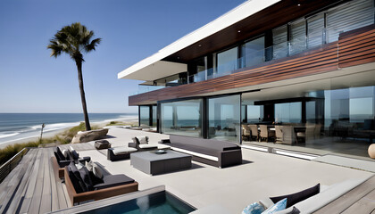 Sleek Beachfront Home with Ocean Views and Modern Design