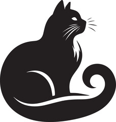 Cat silhouette vector art illustration