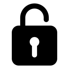 Lock icon isolated on white background