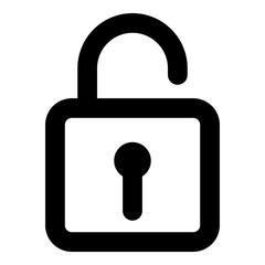Lock icon isolated on white background