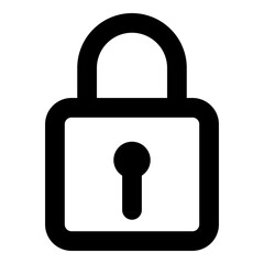 Lock icon isolated on white background