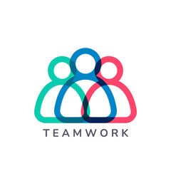 Teamwork concept, People Connectivity logo Design