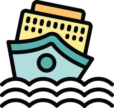 recommend clip art: Cruise ship is sinking in rough seas, representing the dangers of maritime travel