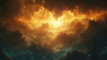 Naklejka premium Enochs view of spiritual dimensions multiple layers of realms each one glowing unique energy radiant beings traveling between them cosmic pathways