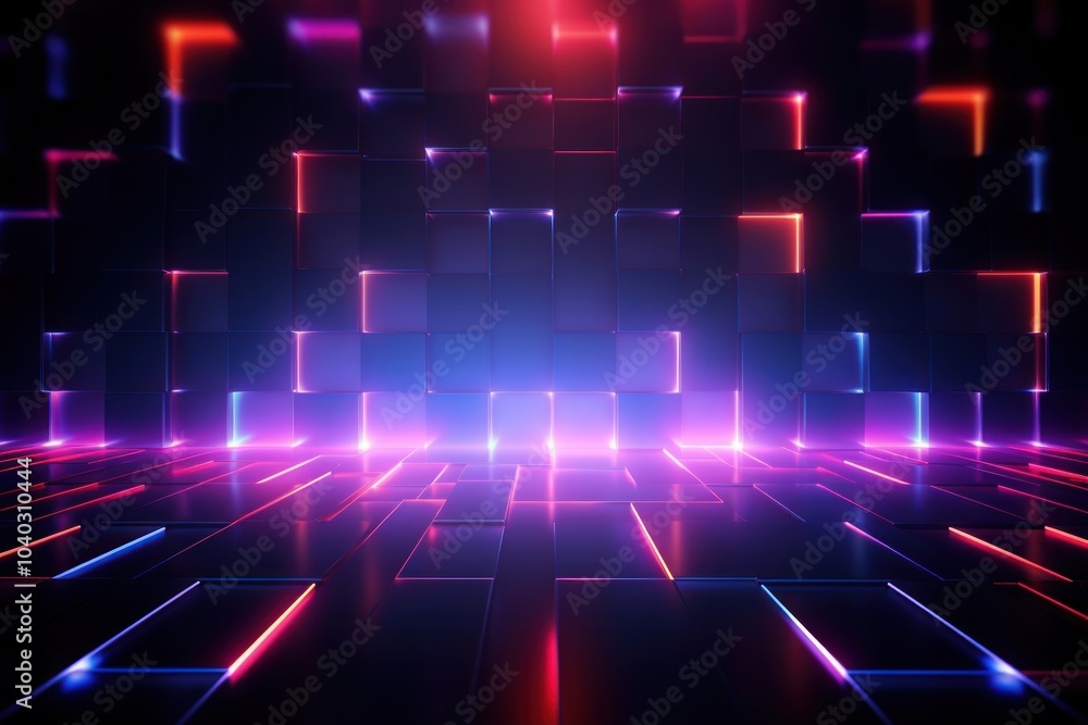 Wall mural Abstract backgrounds technology purple.