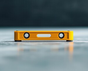 Level tool checking floor alignment, construction work in progress, essential tools