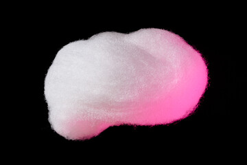 Small cloud of cotton on black background