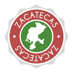 Zacatecas, Mexico Badge Map Vector Seal Vector Sign. National Symbol Country Stamp Design Icon Label. 