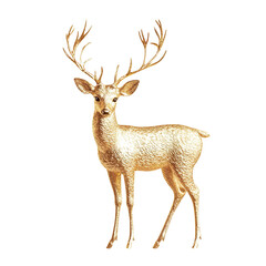 Obraz premium Golden deer decoration for christmas and new year isolated on transparent background