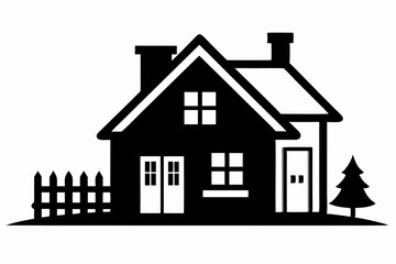 Home silhouette vector, home icon symbol, house black vector silhouette