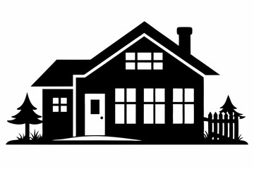 Home silhouette vector, home icon symbol, house black vector silhouette