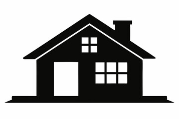 Home silhouette vector, home icon symbol, house black vector silhouette