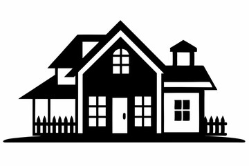 Home silhouette vector, home icon symbol, house black vector silhouette