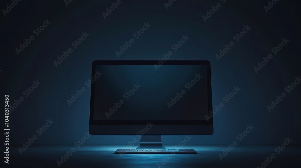 Poster conceptual computer privacy mode displayed in darkness