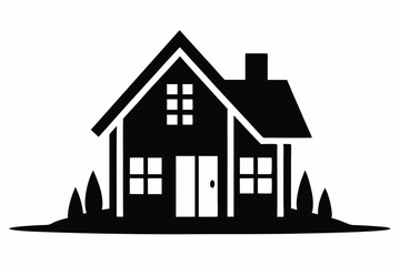 Home silhouette vector, home icon symbol, house black vector silhouette