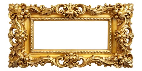 Aerial view of golden ornate frame