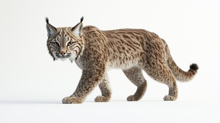 Naklejka premium Lynx on Snowy Field