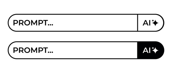 Artificial intelligence generate icon vector set. AI command prompt symbol