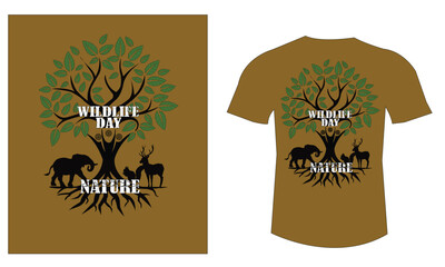 T-shirt design about wildlife day 2025