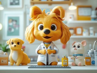 Cute Cartoon Dog Veterinarian